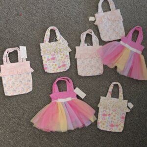 Charming Pink and Multicolor Kids Tote Bag Set